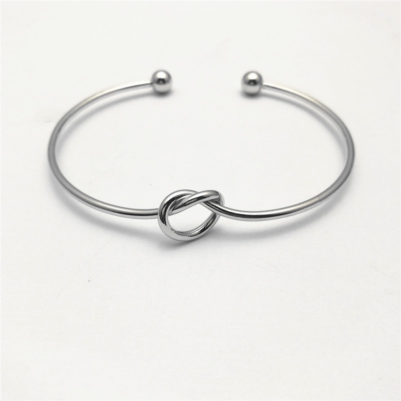 Gelang Model Terbuka Bahan Metal Warna Pink Gold Silver Hitam Gaya Eropa Amerika