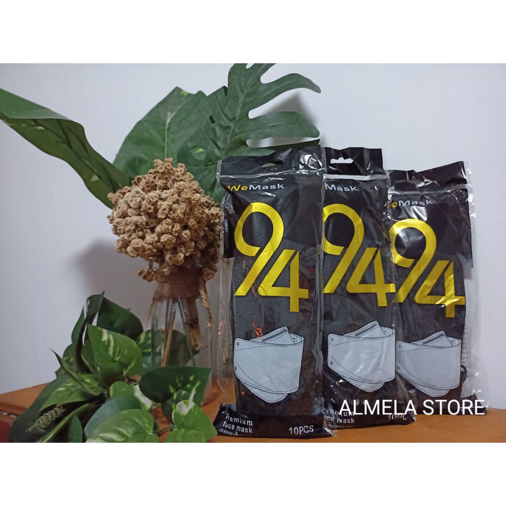 MASKER PREMIUM FACEMASK KF94 MERK WEMASK WARNA HITAM ISI 10 PCS ALMELA STORE