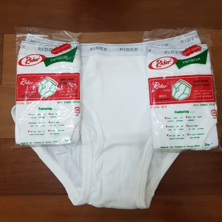 Celana Dalam Pria Rider Classic R 125B 100% combed cotton ISI 1Pcs