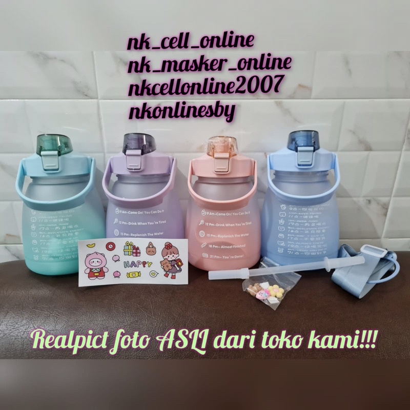 botol viral minum gemoy 1.3 liter free tali+stiker 2d dan 3d