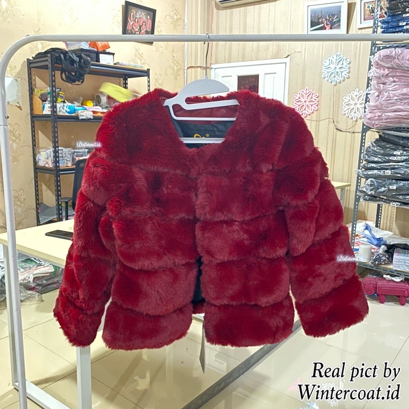 Faux fur coat bulu mewah import wanita winter mantel musim dingin Kylie