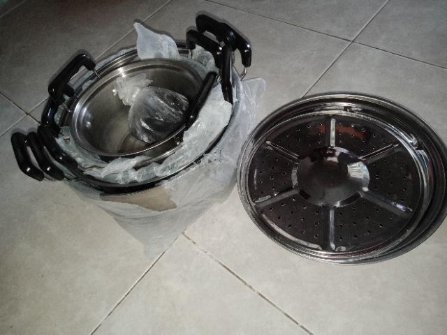 Panci 1 Set 5 Pcs Kingko / Homelux America High Pots + Steamer Stainless Steel