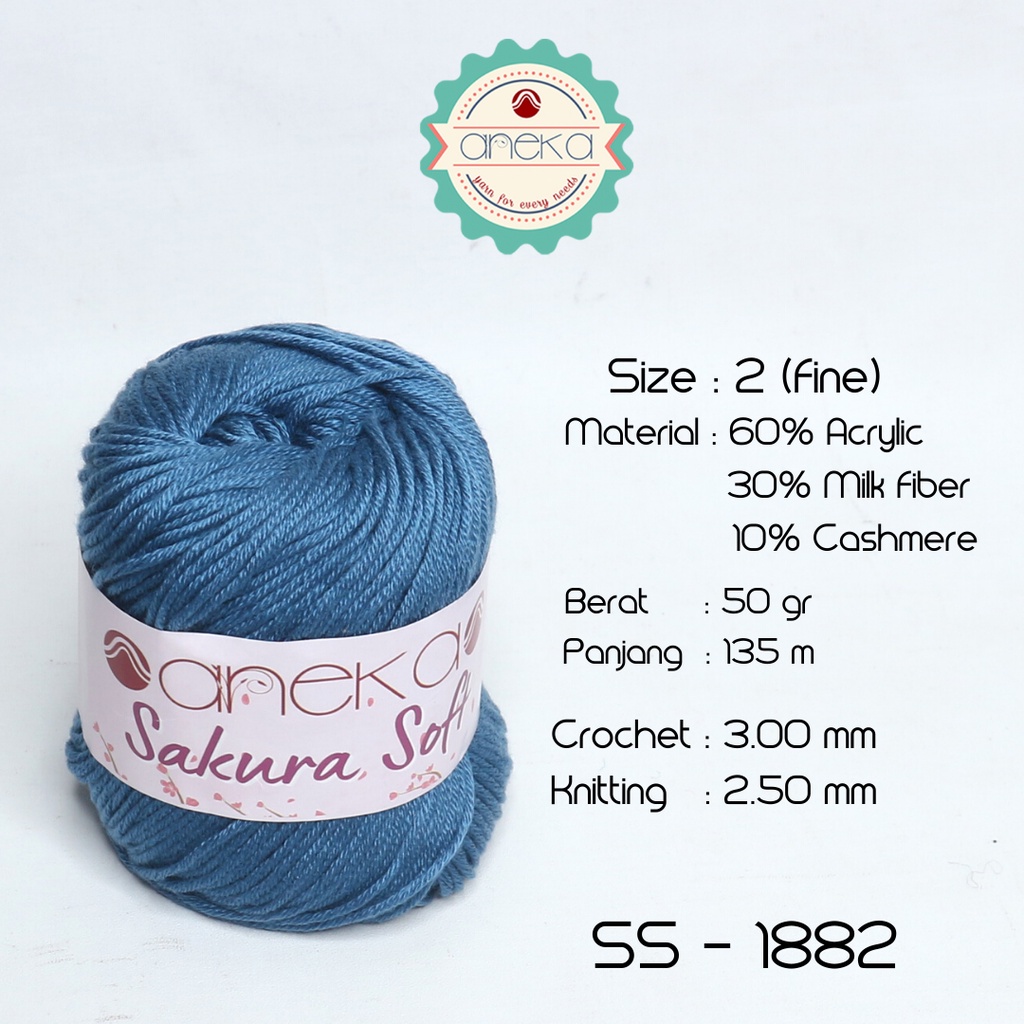 Benang Rajut Sakura Soft / Silk Cotton Milk Cotton Yarn - 1882