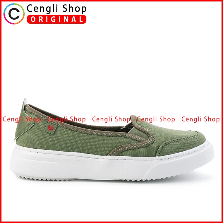 SEPATU SLIP ON OBERMAIN WANITA ORIGINAL BRANDED TERBARU HIJAU OW07