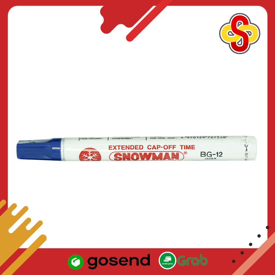 Spidol Whiteboard Marker / Spidol Papan Tulis Snowman BG-12