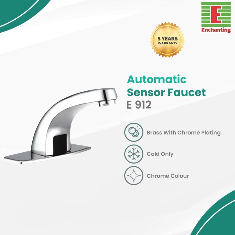 Kran Air Sensor Wastafel Chrome Cold Europe Enchanting E912 Bergaransi