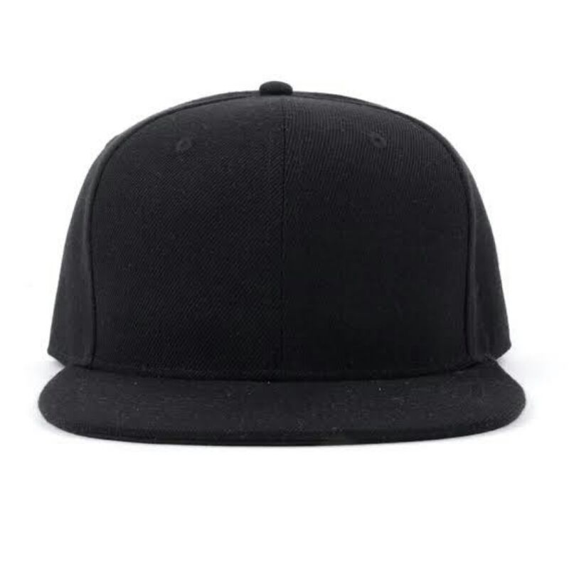 topi Snapback hitam polos