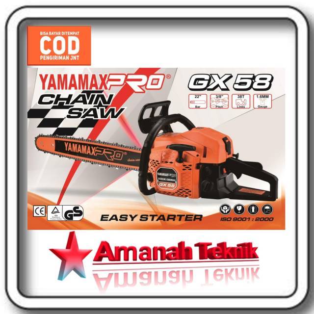 Mesin chain saw yamamax 22&quot; inch GX58 Gergaji pohon chainsaw