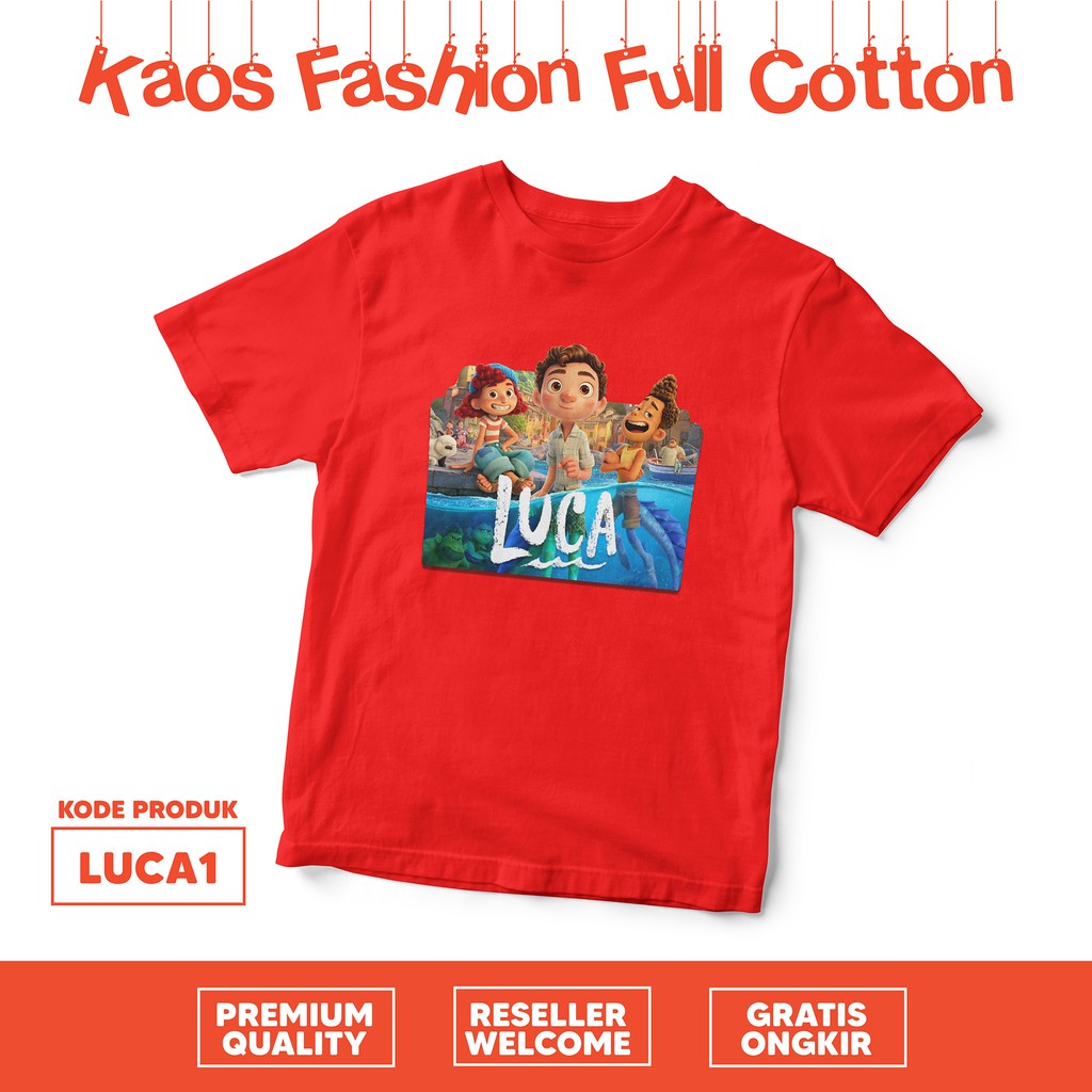 [KAOS ANAK] LUCA CARTOON KAOS pria /wanita katun premium combed