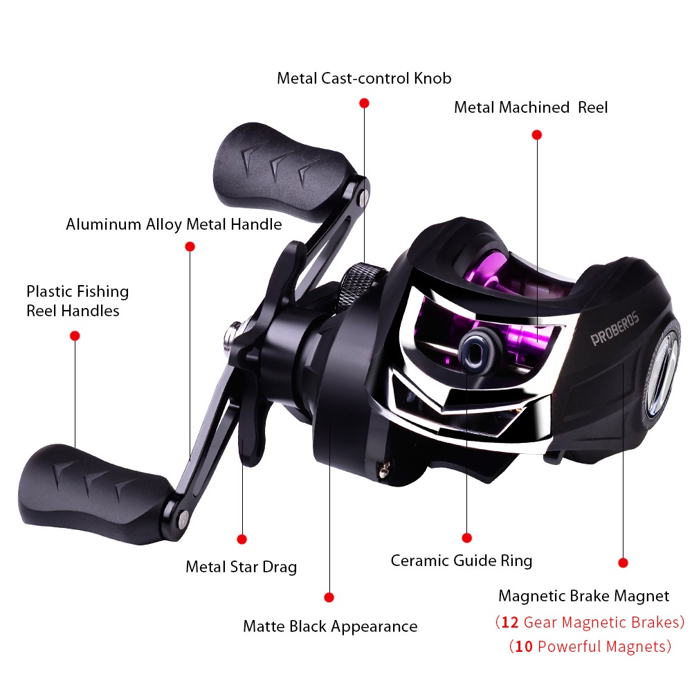 Reel Pancing Baitcasting 12bb Max Drag 7.2: 1 10kg Untuk Outdoor