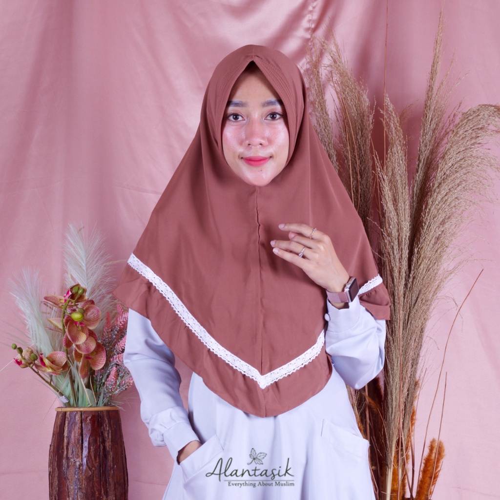 Alantasik - jilbab pet antem aira renda lace hijab hijab instan R.17