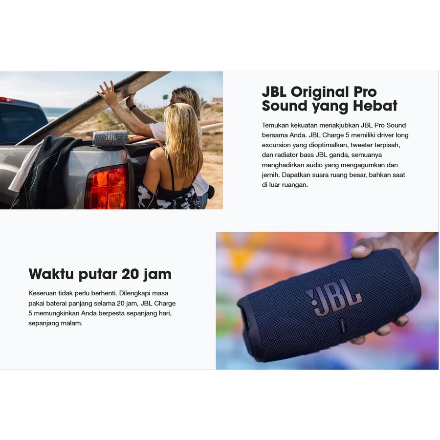 Speaker JBL Charge 5 Waterproof Bluetooth Speaker - Garansi Resmi IMS