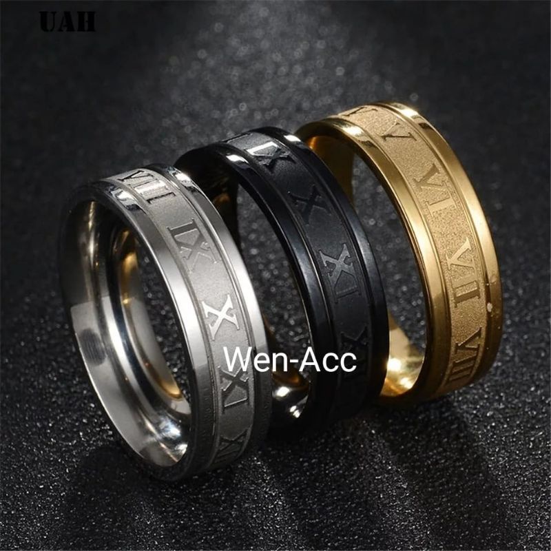 Cincin Titanium Hitam Dan Silver Pria Model Terbaru