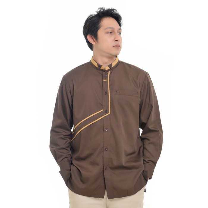 Rabbani - Kemeja Koko Lengan Panjang Khazraj Mst - Coklat, XS