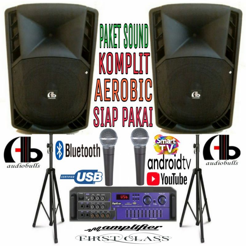 Paket Karaoke Bass & Aerobic ,senam Karaoke, Ampli Dan Speaker 12 Inch