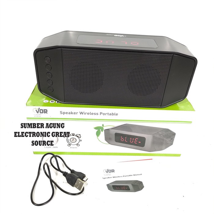 VDR Athena V3900BT Pemutar Musik Layar Jam Alarm Digital Bluetooth Unt