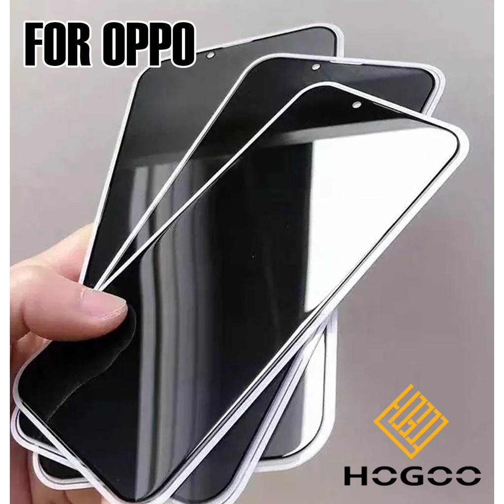 TEMPERED GLASS PRIVACY FULL KACA OPPO F11 PRO  F15 F17 PRO F19 PRO PLUS RENO 3 PRO 4 PRO 4F 5 5F 6 6Z 7 5G 7 5G 7 PRO 7Z 8 PRO ANTISPY