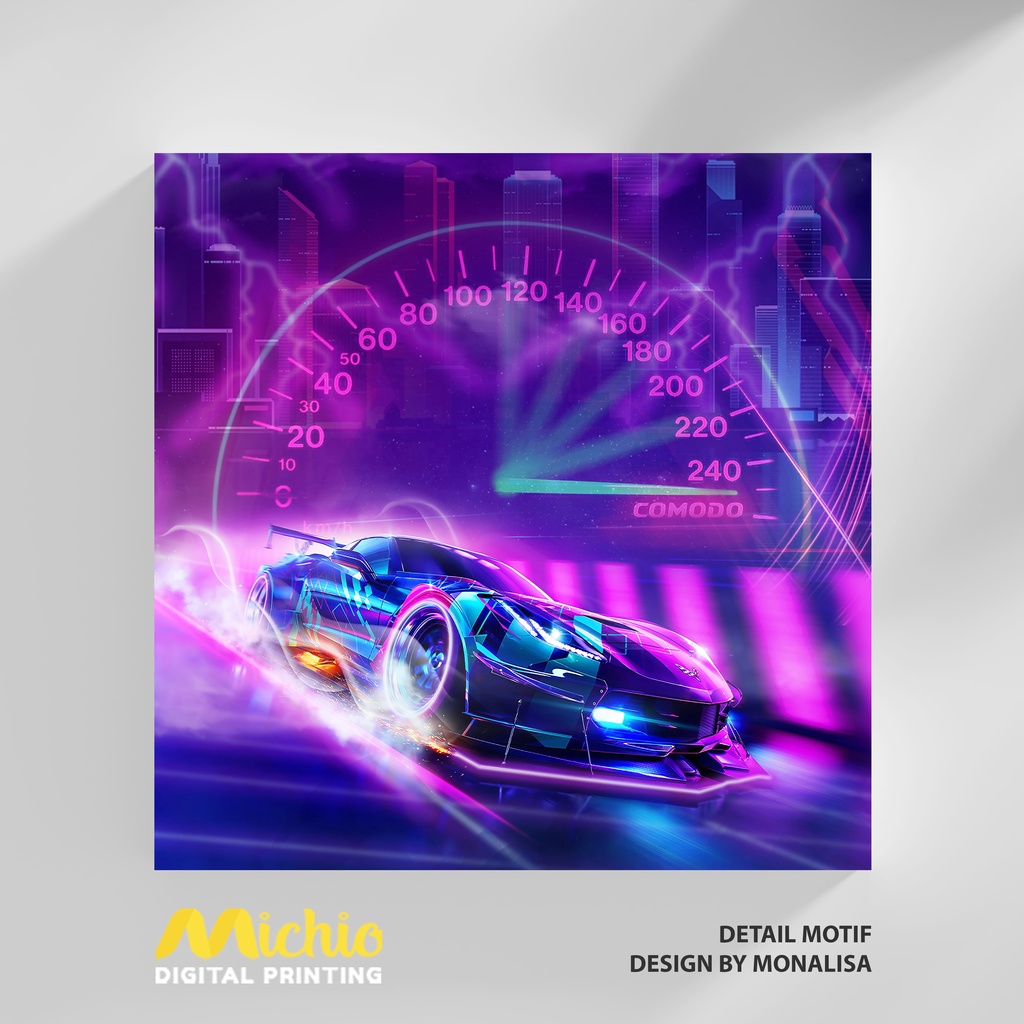 Michio Digital Printing Sprei Uk 160/180 T 30 - Speed Car