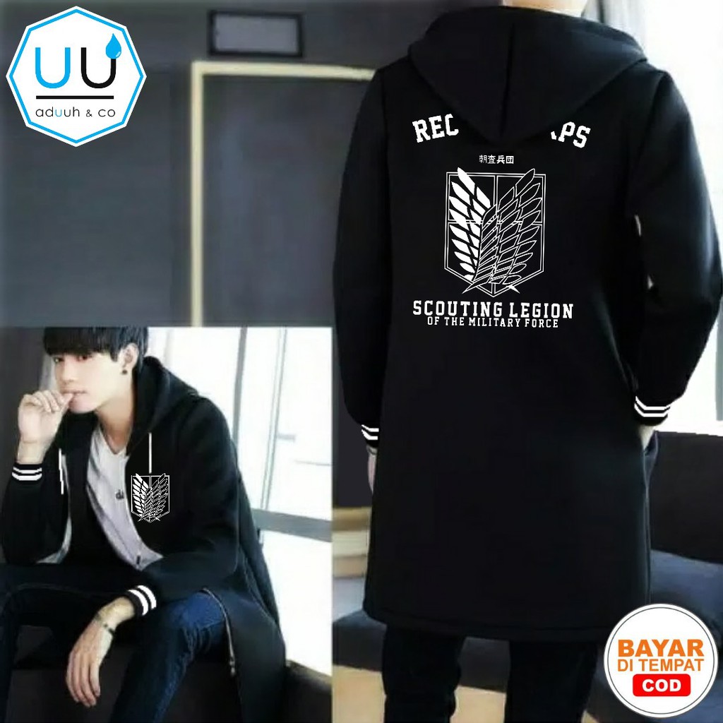 PROMO DAN BAYAR DI TEMPAT JAKET ANIME JUBAH ATTACK ON TITAN SNK NEW ORIGINAL ADUUH