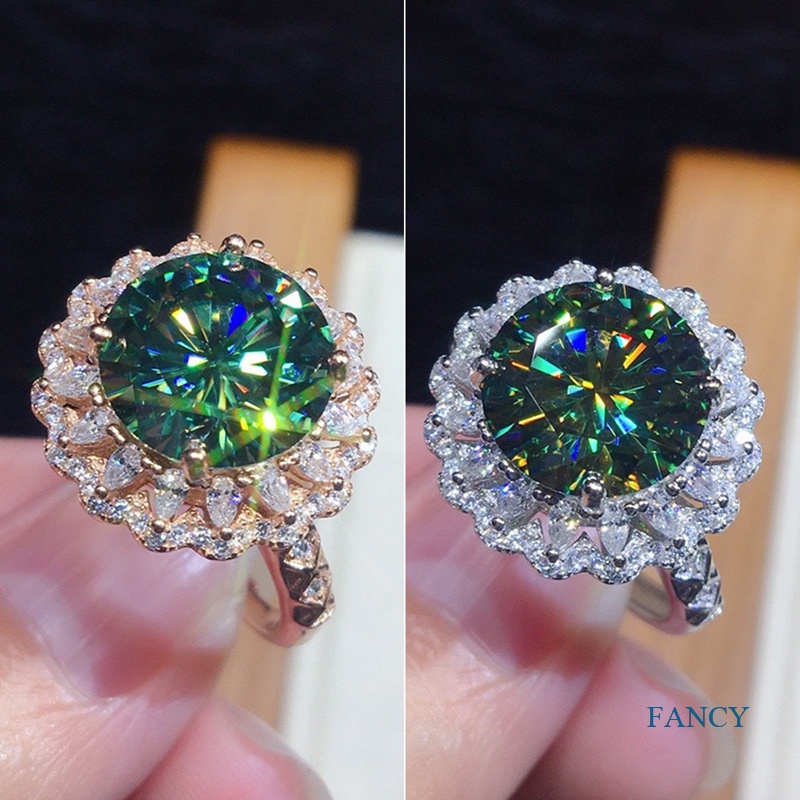 Cincin Cubic Zirconia Warna Hijau Untuk Wanita