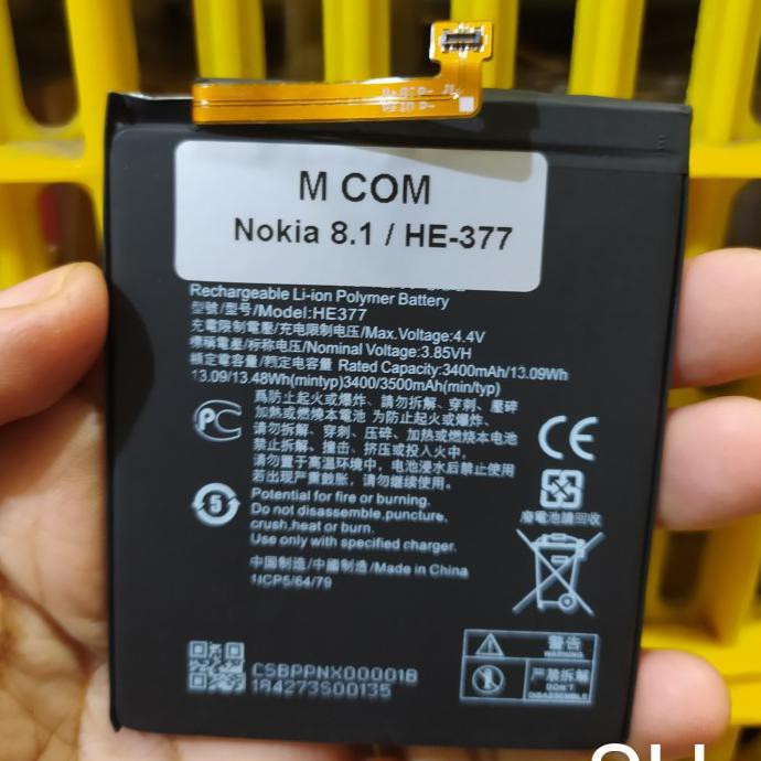 Battery Batere Batre Baterai Mcom Nokia 8.1 HE377 HE 377