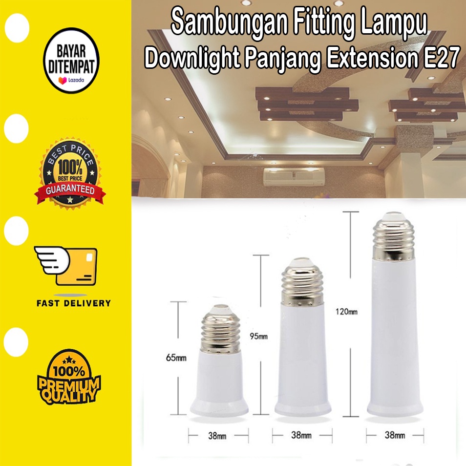 [BISA COD] Sambungan Fitting Lampu Downlight Panjang Extension E27 sambung fiting holder lamp ultron