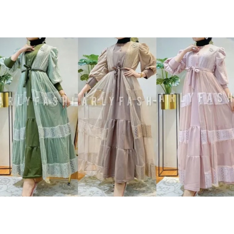lula gamis by farly fashion warna dusty