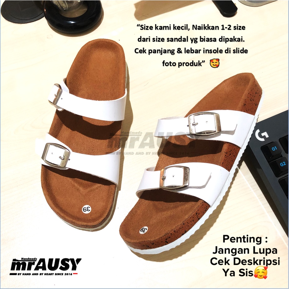 Sandal Selop Wanita / Cewek Casual Ringan Strap 2 Gesper 2 Pisah