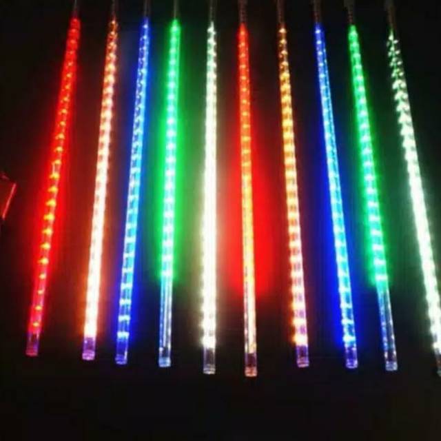 Lampu Led Meteor RGB warna Warni set 10 batang