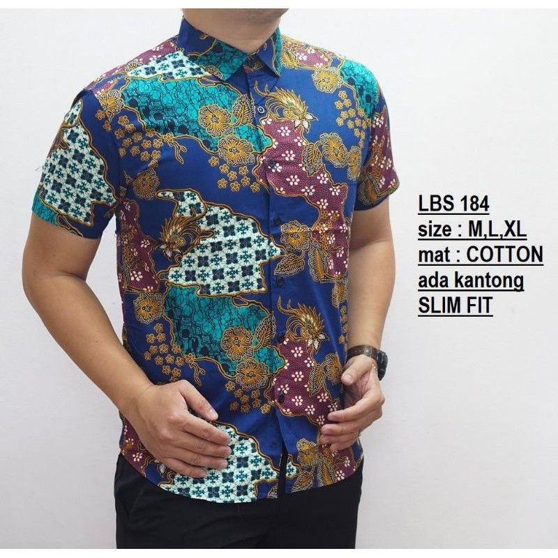 BATIK PRIA //BATIK COWOK //BATIK SLIMFIT //BATIK PREMIUM //BATIK LENGAN PENDEK LBS 578