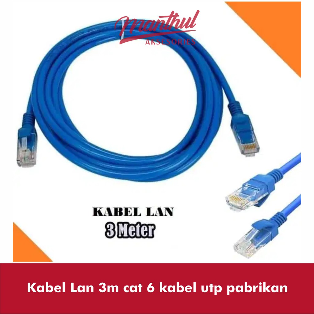 Kabel Lan 3m cat 6 kabel utp pabrikan
