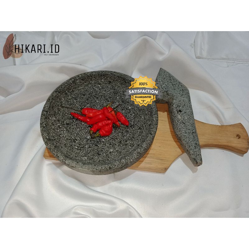 COBEK BATU ASLI FREE ULEKAN/ 18CM / LAYAH BATU / COET BATU