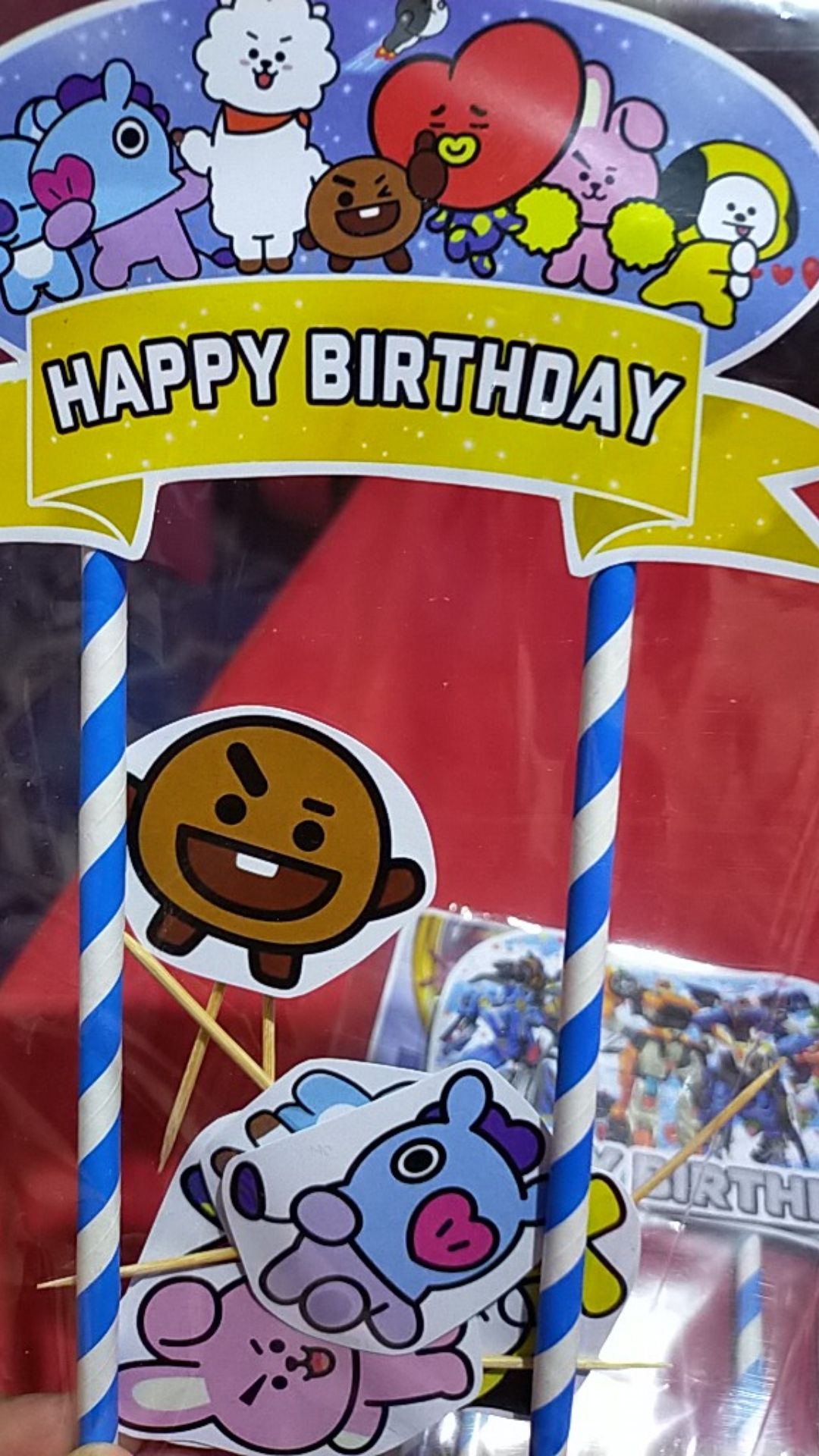 Hiasan Kue Cake Topper Birthday C1 Bt21 Isi 7