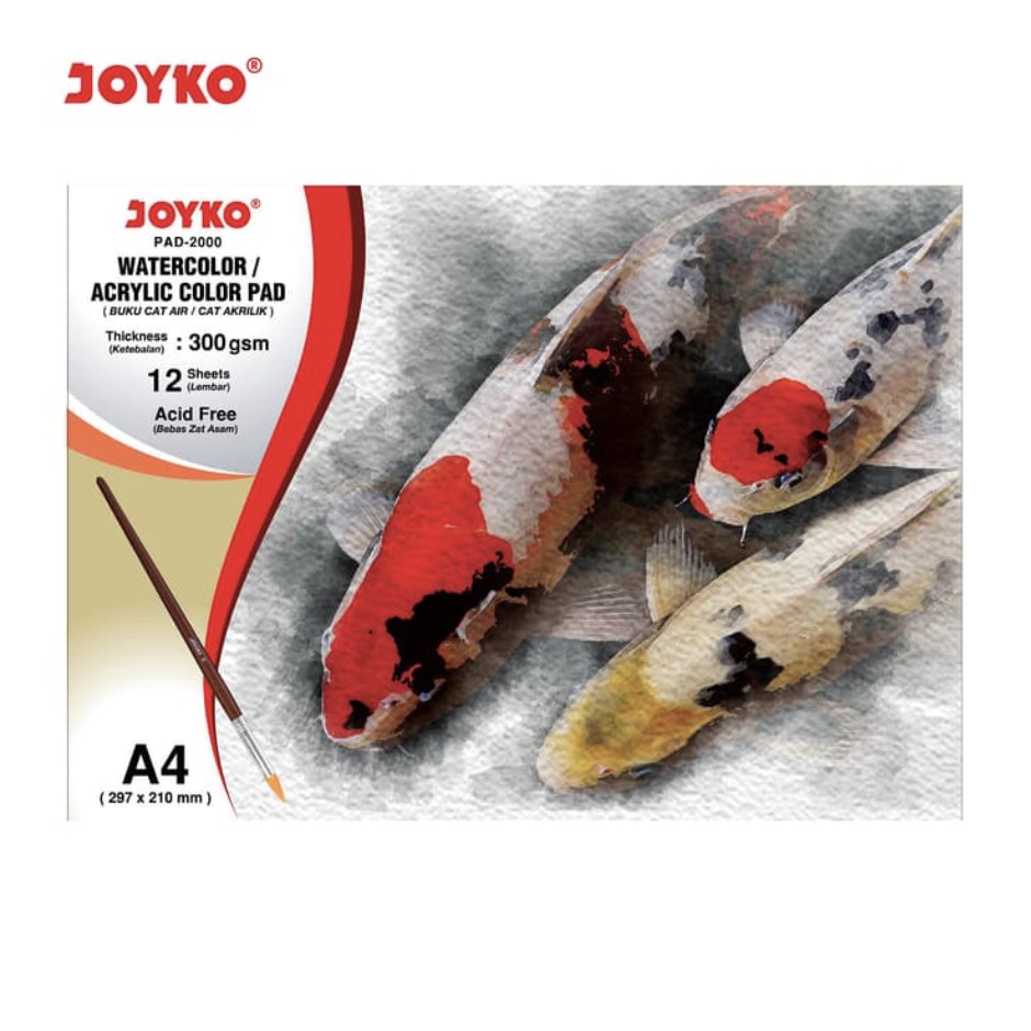 

Watercolor Pad Buku Cat Air Akrilik Joyko Pad-2000 A4 300 gsm 12Sheets