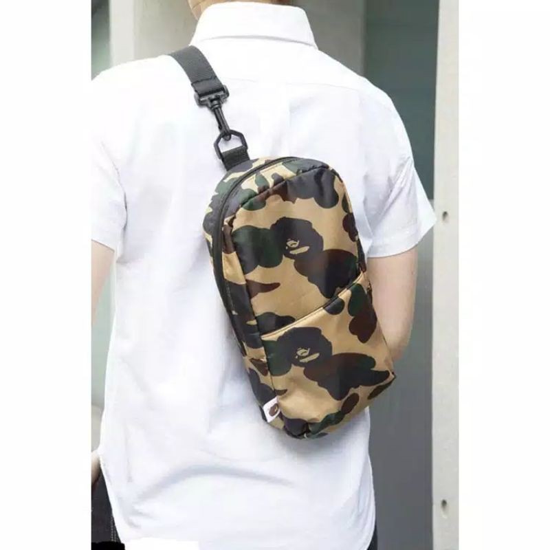GRADE ORIGINAL Tas Bape A Bathing Ape Waistbag tas  Pinggang Dada untuk Pria tas selempang o