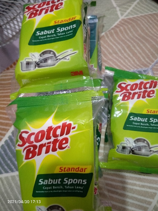 Sabut Spons Scotch Brite Cepat Bersih Tahan Lama