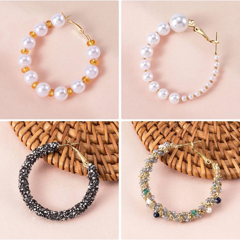 96pcs Anting Hoops Bentuk Bulat Bahan Alloy Hypoallergenic