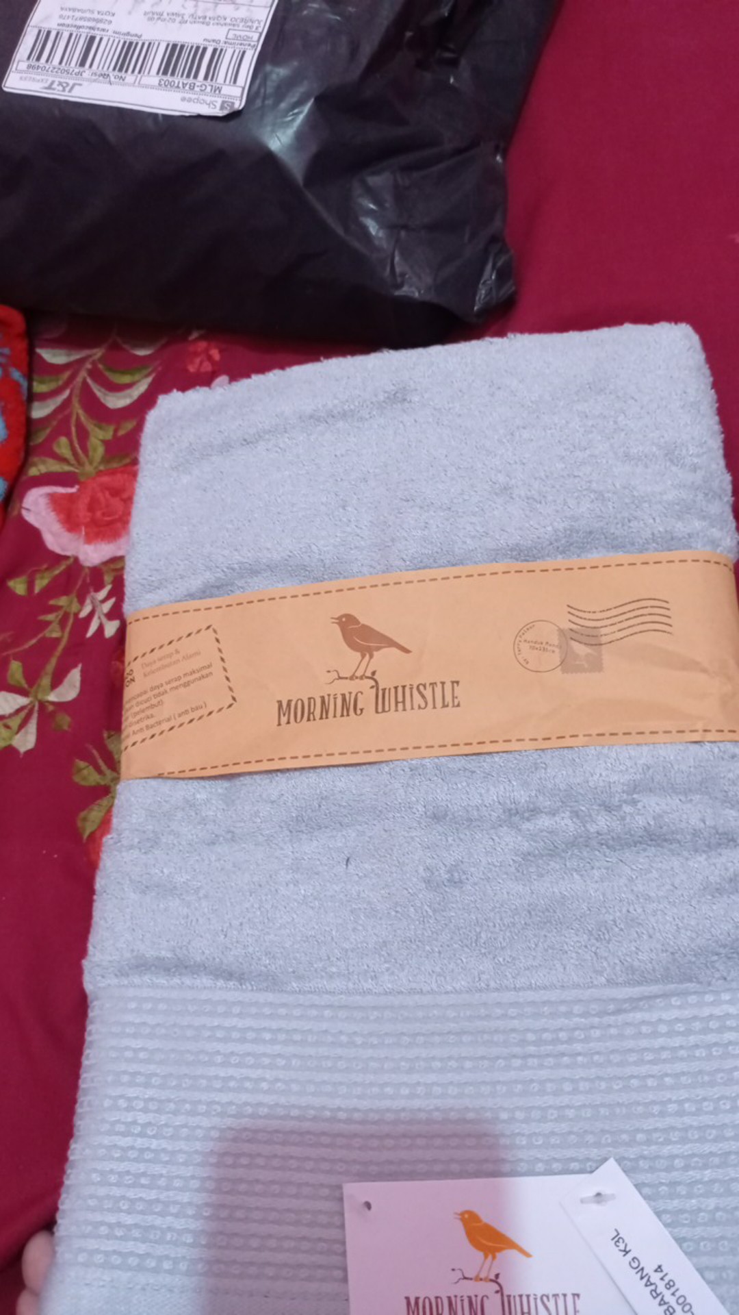 Rc Handuk Mandi Terry Palmer Morning Whistle  Serat Bamboo Jumbo Ukuran 70x140cm