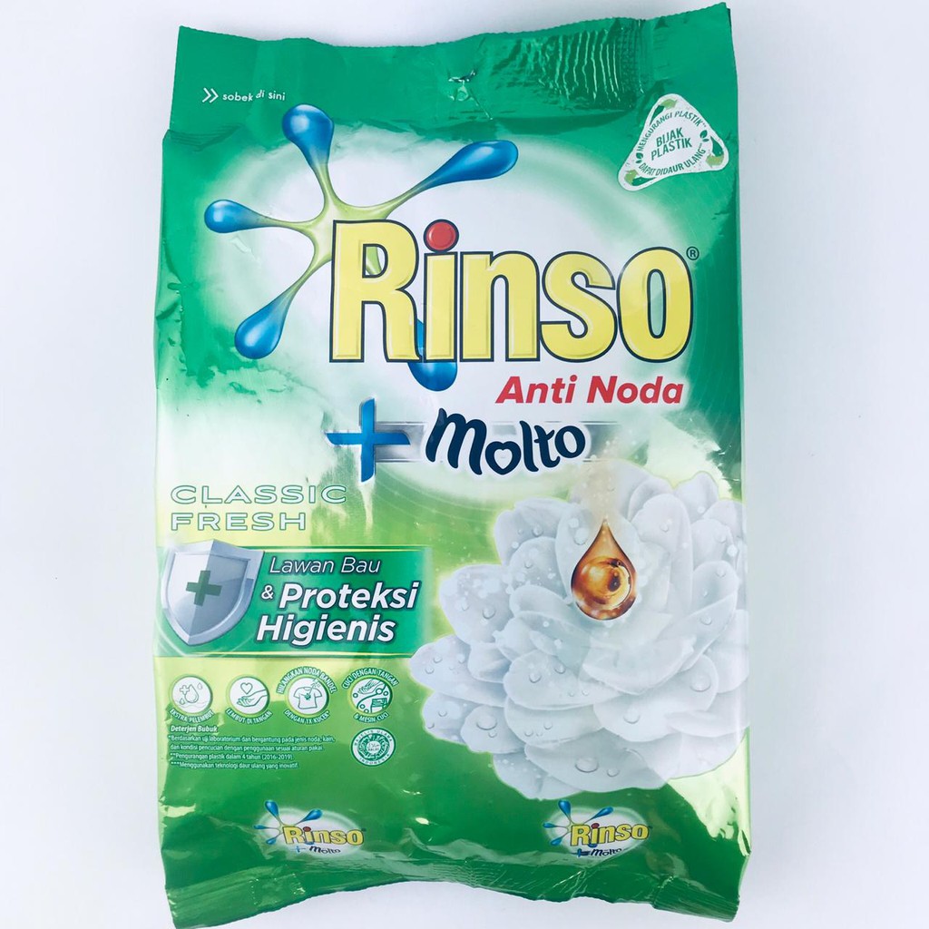 Rinso + Molto / Deterjen Bubuk / Anti Noda / Classic Fresh / 770g