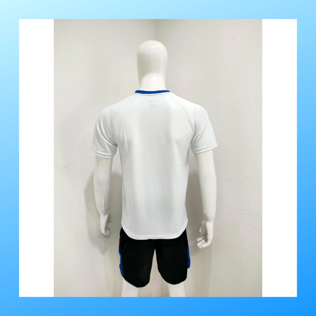 Kaos badminton pria jersey bulutangkis baju dan celana setelan wanita dewasa t-shirt outfit seragam jarsey kostum olahraga pakaian apparel sport jersy bulu tangkis casual jersi sudirman cup suit L156 putih polos
