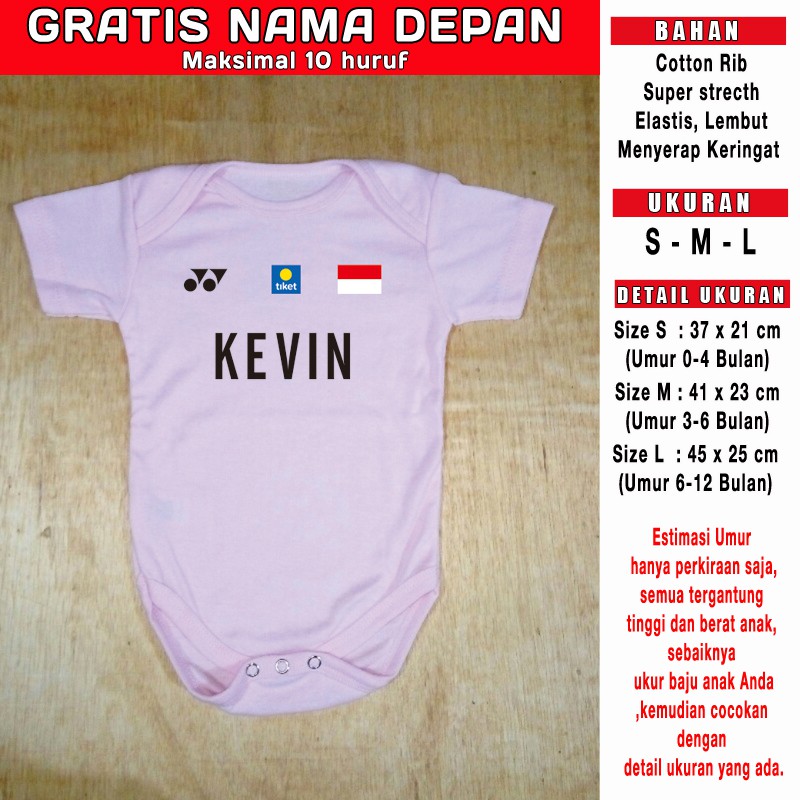 Baju Bola Bayi badminton Yonex GRATIS NAMA DEPAN Romper Bayi Jumper bayi Jersey Bayi-6