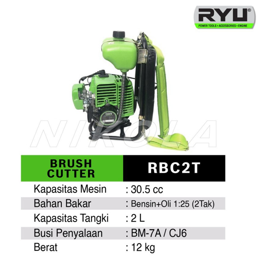 RYU mesin potong rumput bensin 2 tak / brush cutter RBC 2T RYU TEKIRO Mesin Potong Rumput Gendong