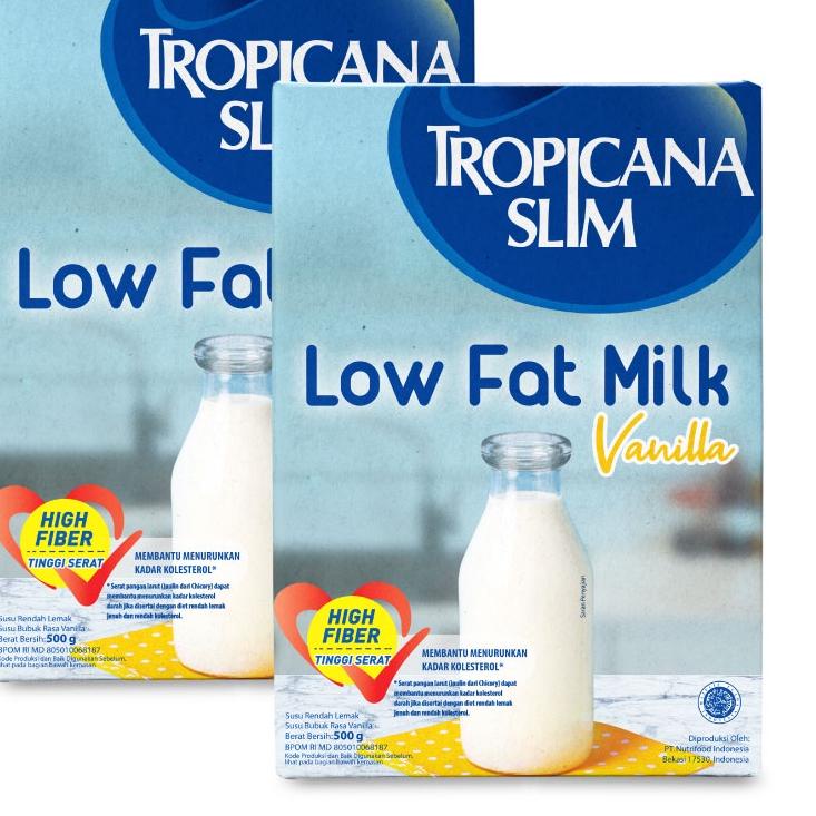 

New! Twin Pack - Tropicana Slim Susu Low Fat Vanilla 500gr - Bantu Turunkan Kolesterol ✓