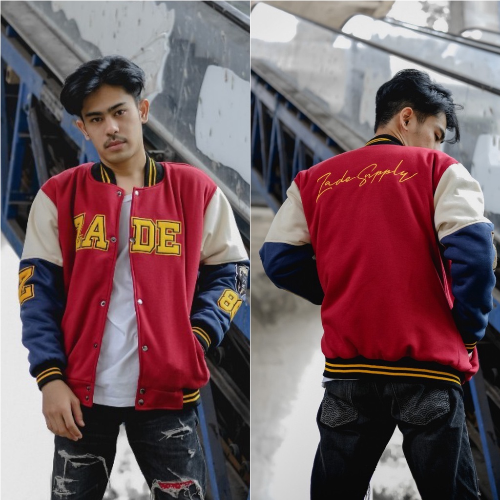 JAKET PRIA - JAKET BOMBER PRIA - JAKET VARSITY - JAKET SALVIO HEXIA-ZADE BLACK YELLOW