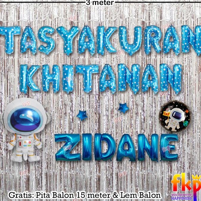 Paket Dekorasi Tasyakuran Khitanan / Sunatan Dekor Balon Tema Astronot