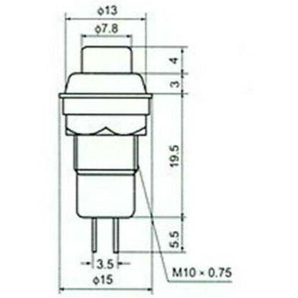 Agustina Putaran Push Button Plastik Tahan Lama Momentary Self Reset Komponen Elektronik Kontak Listrik 10mm Tombol Switch