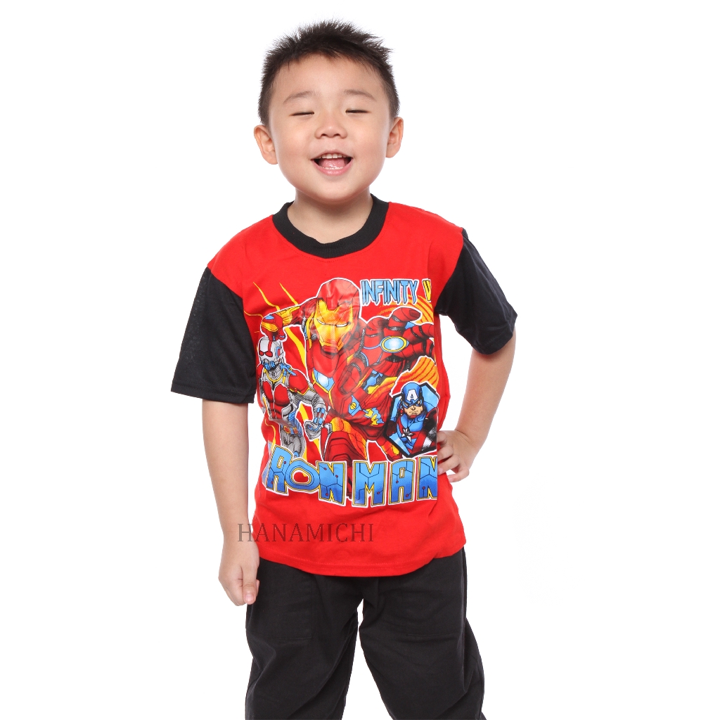 Hanamichi 3 AVENGER Baju Kaos Superhero Anak Lengan Pendek Iron