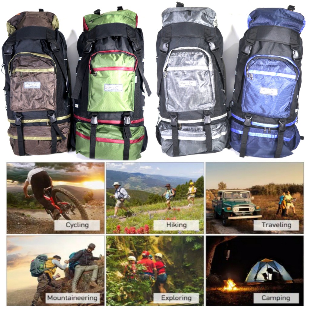 Hiking Tas CArrier Plus RAincover Camping Gunung Mudik 80 L ii35 SUper Besar Premium