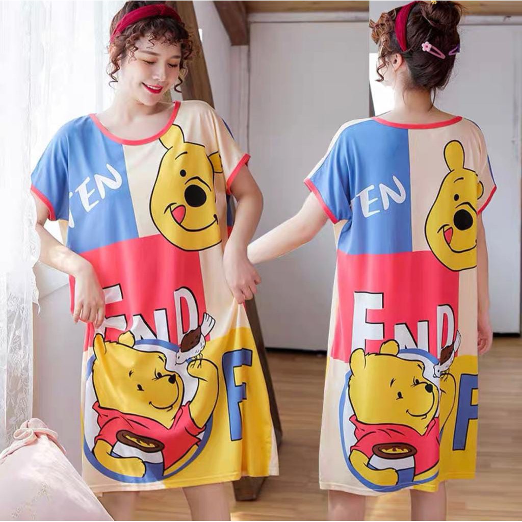 A03 Daster Pooh&amp;Brid Bahan cotton spandek goodqualiy