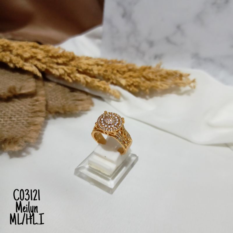 Cincin Meilyn Zircon Gold Mewah C03121